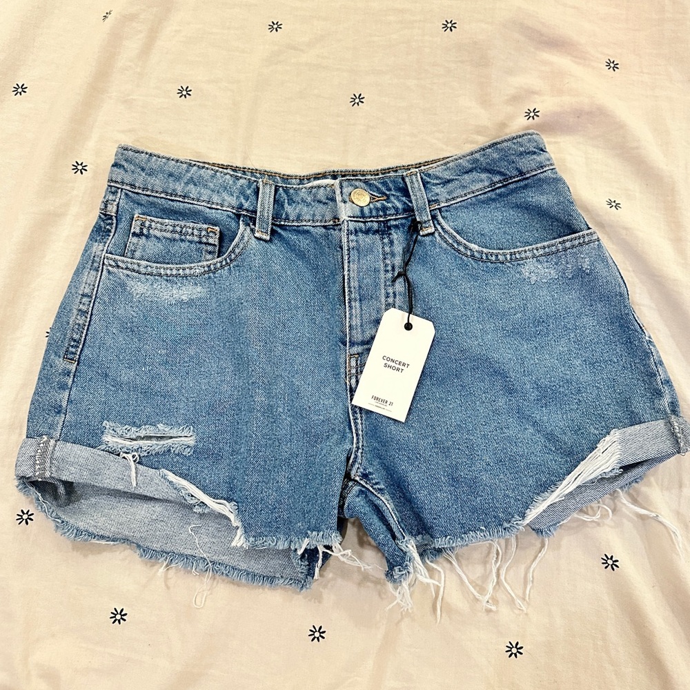 Forever 21 Shorts | Blue Jean Concert Shorts Mid Rise Slim Fit Women Size 27